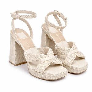 Dolce Vita Aries Pearl‎ Heels Ivory Beaded Platform Bridal boho- Size 9